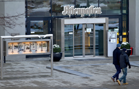 Les bureaux d'Aftenposten, propriété du groupe Schibsted, à Oslo, en Norvège. ( AFP / DANIEL SANNUM LAUTEN )