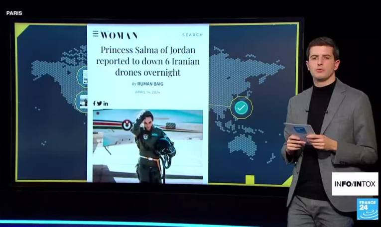 Non, rien ne prouve que la princesse de Jordanie a abattu des drones iraniens