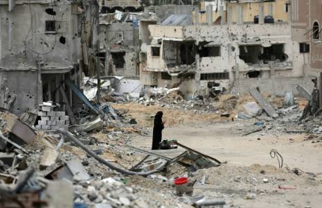 Dans les ruines de Khan Younès, dans le sud de la bande de Gaza, le 25 avril 2024 ( AFP / - )