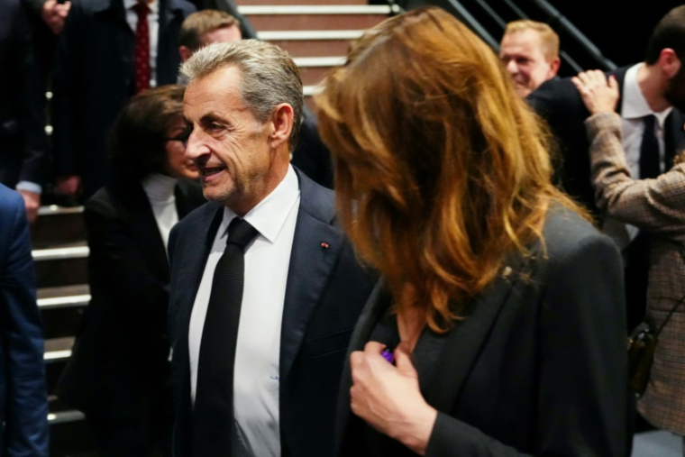 Nicolas Sarkozy à la cérémonie organisée par le Crif le 7 octobre 2024 à Paris ( AFP / Dimitar DILKOFF )