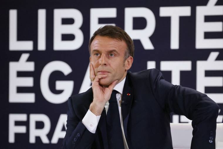 Emmanuel Macron à Paris, le 16 janvier 2023. ( AFP / LUDOVIC MARIN )
