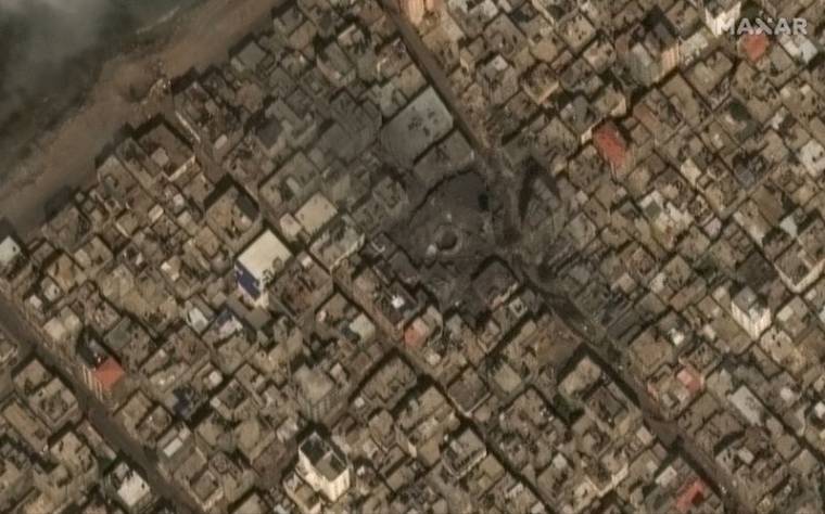 Vue satellite de la mosquée al Gharbi dans l'ouest de Gaza