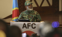 Corneille Nangaa, chef de la plateforme politico-militaire Aliance Fleuve Congo (AFC), dont fait partie le M23, lors d'une conférence de presse, le 30 janvier 2025 à Goma, en RDC ( AFP / Tony KARUMBA )