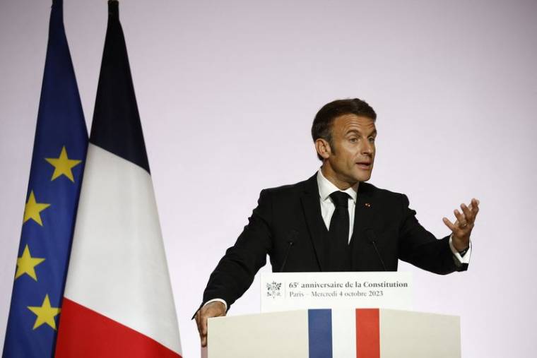 Le président français Emmanuel Macron à Paris, en France