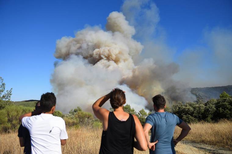 Un incendie près de Gignac, le 26 juillet 2022 ( AFP / SYLVAIN THOMAS )