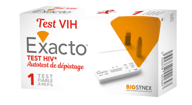 Biosynex lance son autotest dans le VIH, nommé Exacto Test HIV. (© Biosynex)