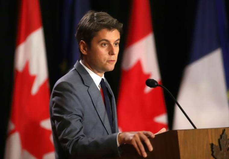 Le Premier ministre Gabriel Attal à Ottawa, au Canada, le 11 avril 2024 ( AFP / PATRICK DOYLE )