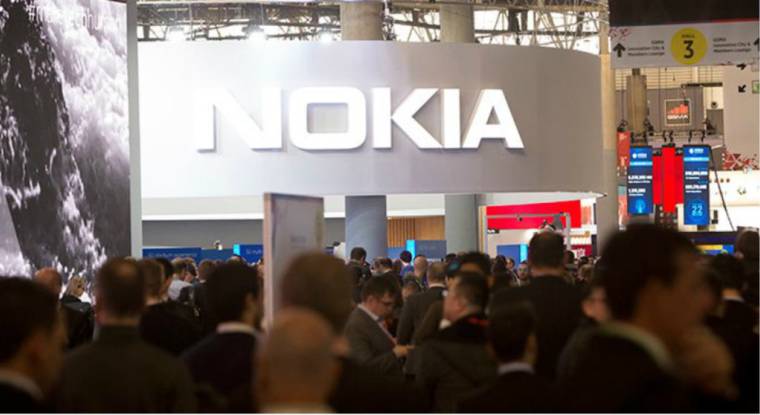 Stand de l'équipementier télécoms finlandais Nokia au Mobile World Congress de Barcelone. (© Nokia)