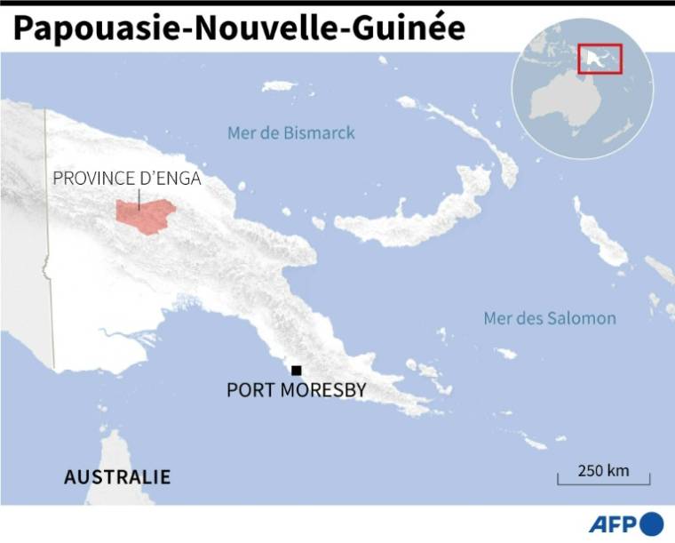 Carte de Papouasie-Nouvelle-Guinée localisant la province d'Enga ( AFP / STAFF )