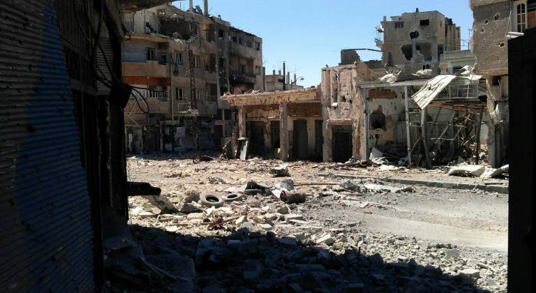 Le quartier de Juret al-Shayah dans la ville syrienne de Homs, le 4 juillet 2012 ( SHAAM NEWS NETWORK / - )