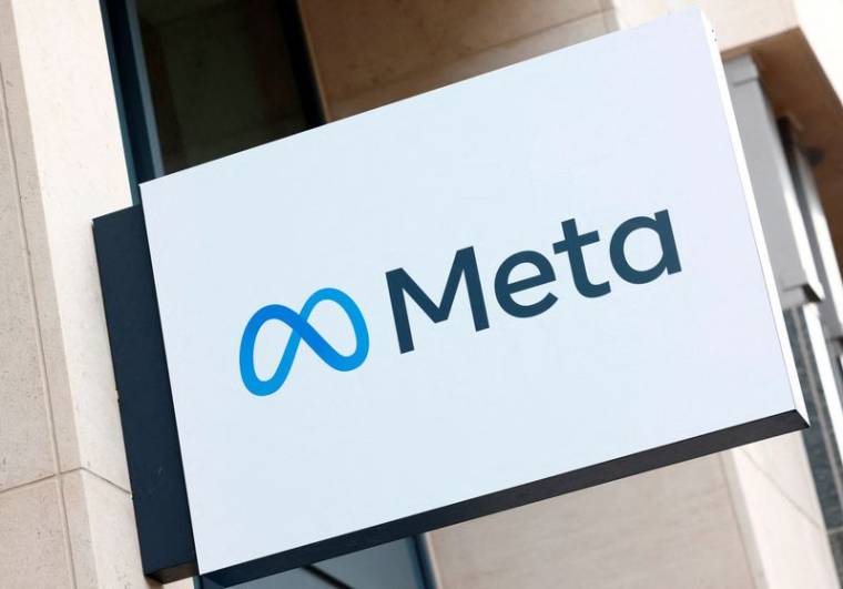 Le logo de la branche d'activité de Meta Platforms est vu à Bruxelles