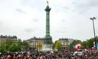 Rassemblement place de la Bastille à Paris à l'occasion du défilé du 1er mai 2024 ( AFP / ALAIN JOCARD )