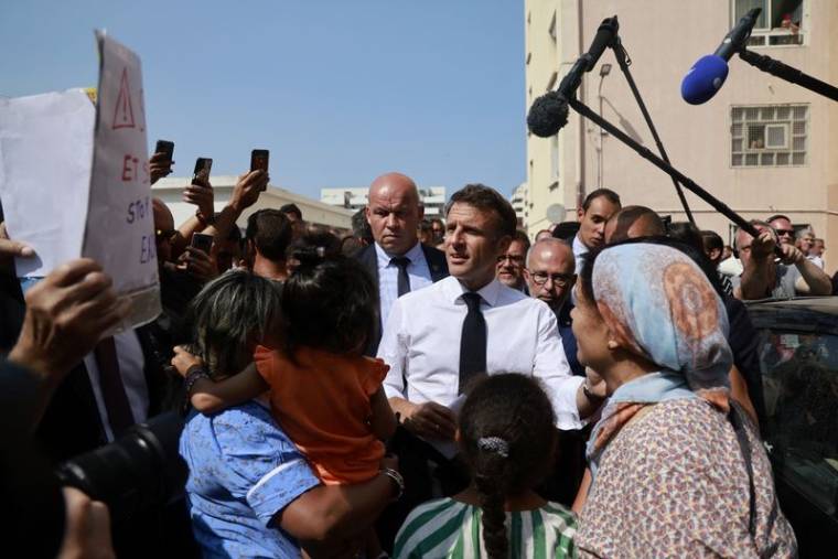 Emmanuel Macron lors d'un déplacement à Marseille