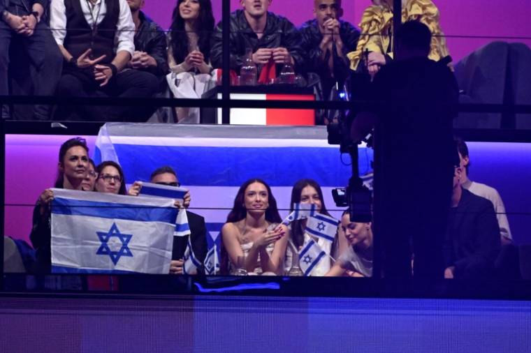 La chanteuse israélienne Eden Golan, le 9 mai 2024 lors de la demi-finale du concours de l'Eurovision à Malmö, en Suède ( TT NEWS AGENCY / Jessica GOW )