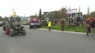 Convoi de tracteurs en direction de la préfecture d'Agen