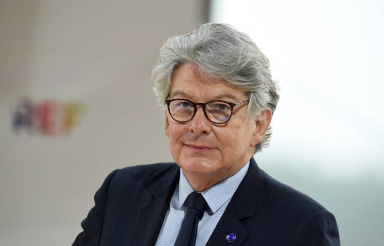 Le commissaire européen Thierry Breton, le 26 août 2021. ( AFP / ERIC PIERMONT )
