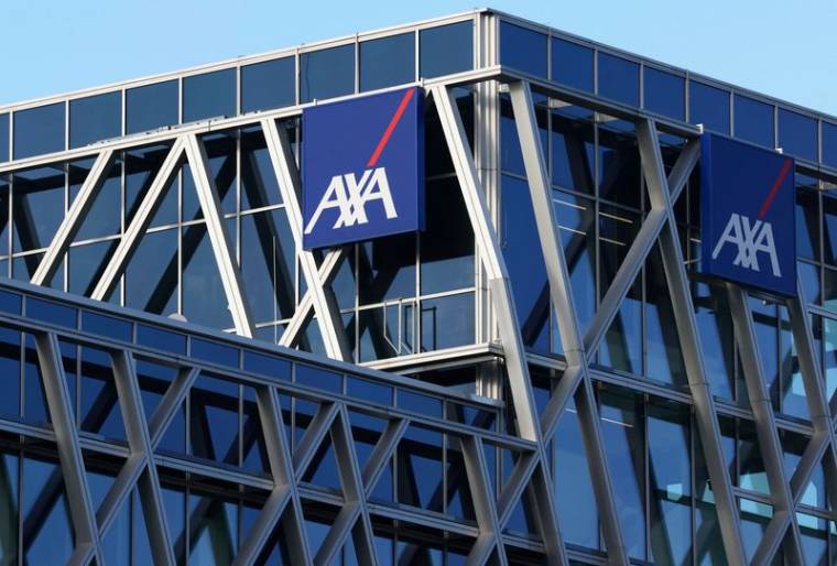 Le logo AXA à Bruxelles
