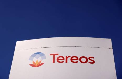 Logo de Tereos à l'entrée de l'usine d'Escaudoeuvres
