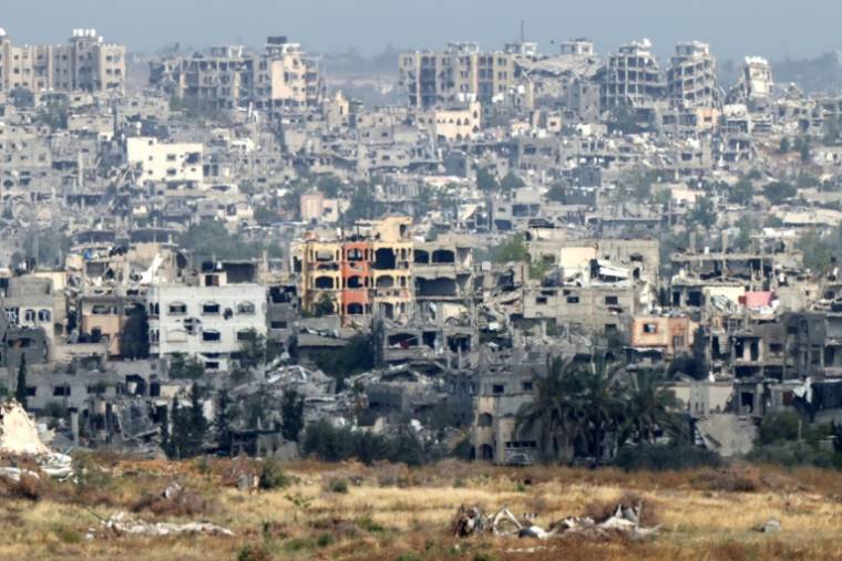Des bâtiments détruits dans la bande de Gaza, le 1er mai 2024 ( AFP / JACK GUEZ )