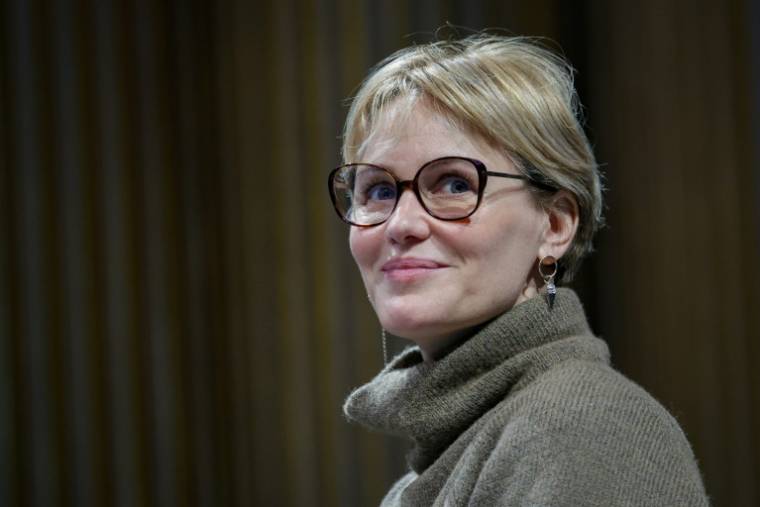 L'actrice française Judith Godreche, à Paris le 8 mars 2024 ( AFP / Geoffroy VAN DER HASSELT )