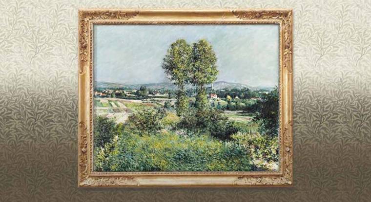 «Paysage à Argenteuil», réalisé en 1889 par Gustave Caillebotte. (© Patrick Schmidt / Musées d'Orsay et de l'Orangerie / Montage Le Revenu)
