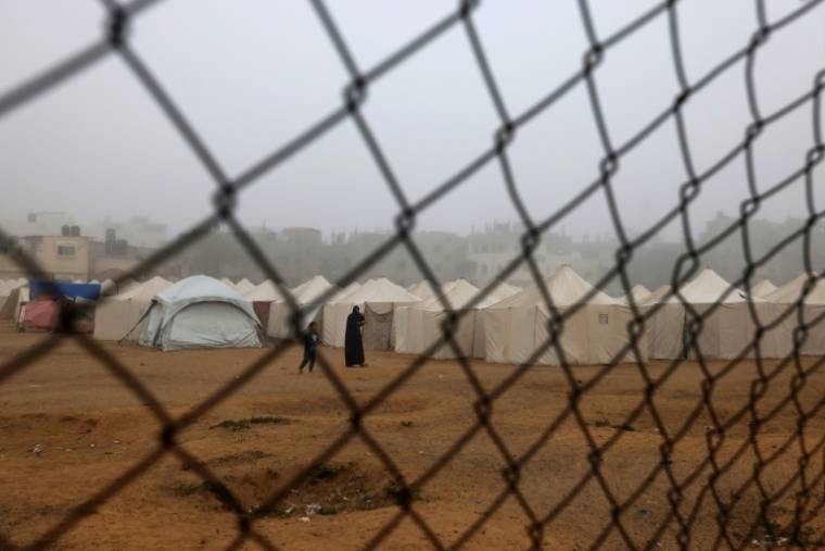 Camp de tentes à Rafah, dans le sud de la bande de Gaza, le 4 avril 2024 ( AFP / MOHAMMED ABED )