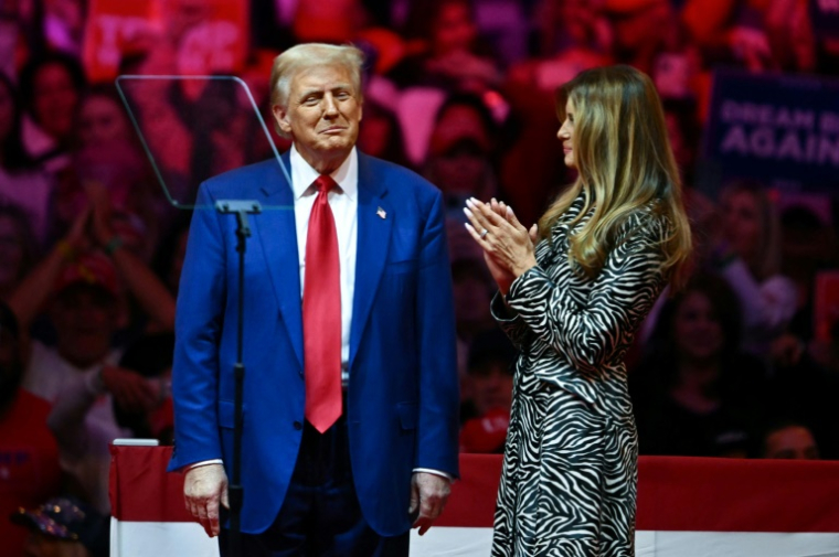 Donald et Melania Trump à New York le 27 octobre 2024 ( AFP / ANGELA WEISS )