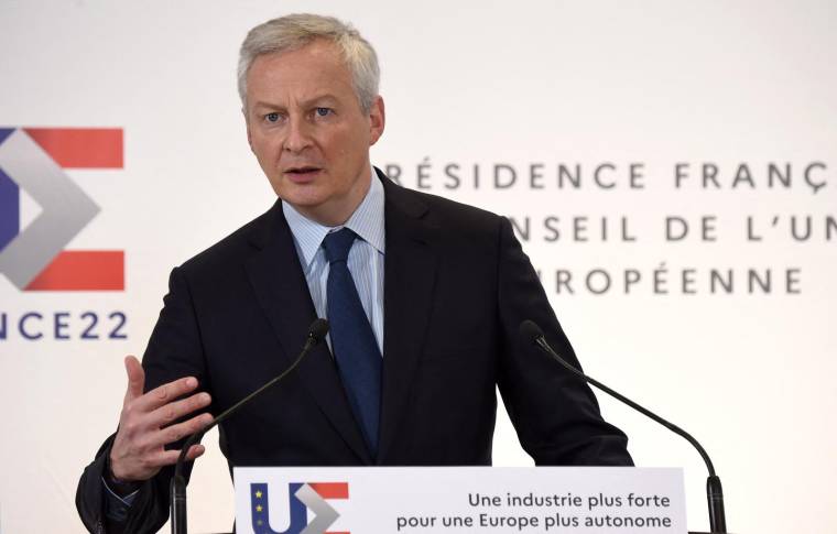 Le ministre de l'Économie Bruno Le Maire le 13 janvier 2022 à Paris. ( AFP / ERIC PIERMONT )