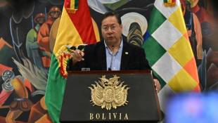 Le président bolivien Luis Arce donne une conférence de presse à La Paz, le 27 juin 2024 ( AFP / AIZAR RALDES )