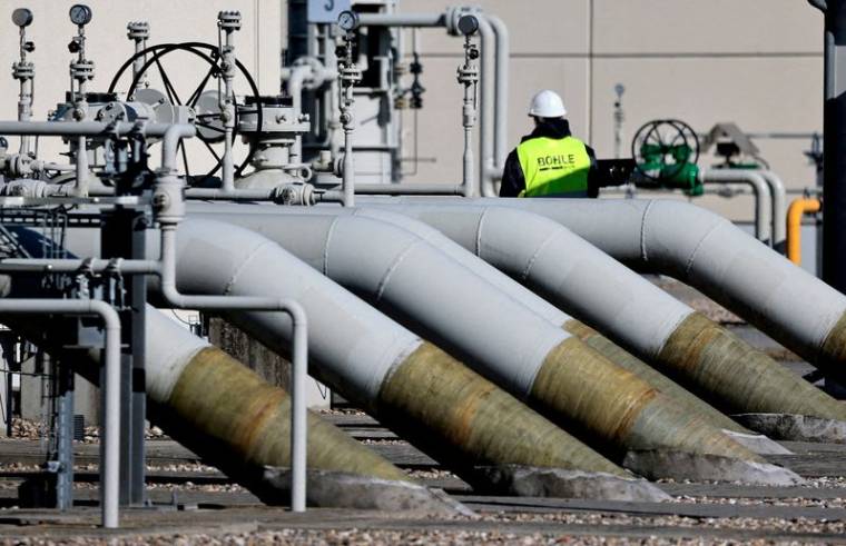 Photo d'archives de tuyaux dans les installations du gazoduc Nord Stream 1 à Lubmin