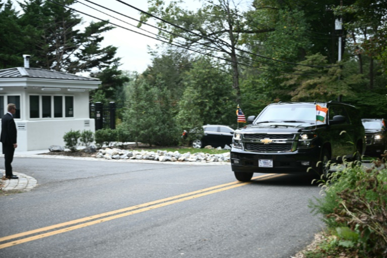 Le convoi du Premier ministre indien Narendra Modi arrive chez le président américain Joe Biden, à Wilmington, dans le Delaware, le 21 septembre 2024 ( AFP / Brendan SMIALOWSKI )