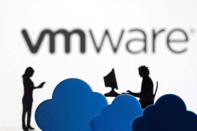 L'illustration montre le logo de la société de services cloud VMware