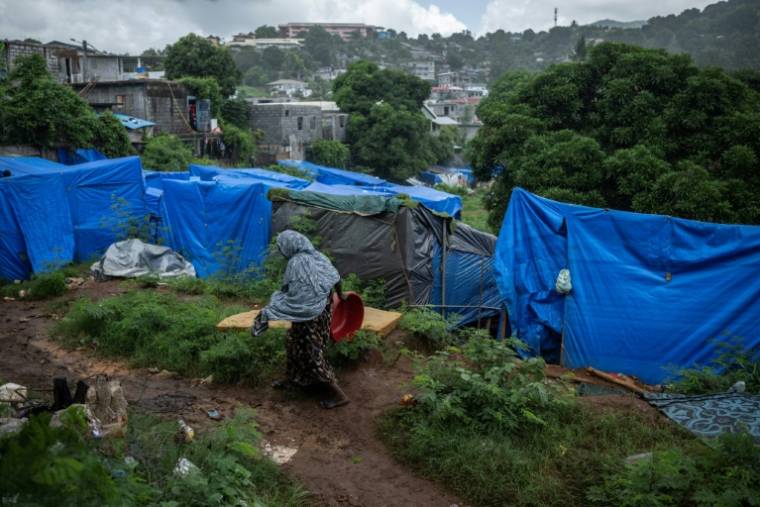 Un bidonville à Mamoudzou, sur l'île de Mayotte, en France, le 15 février 2024 ( AFP / JULIEN DE ROSA )