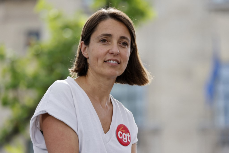 Sophie Binet à Montreuil, le 17 juin 2024. ( AFP / LUDOVIC MARIN )