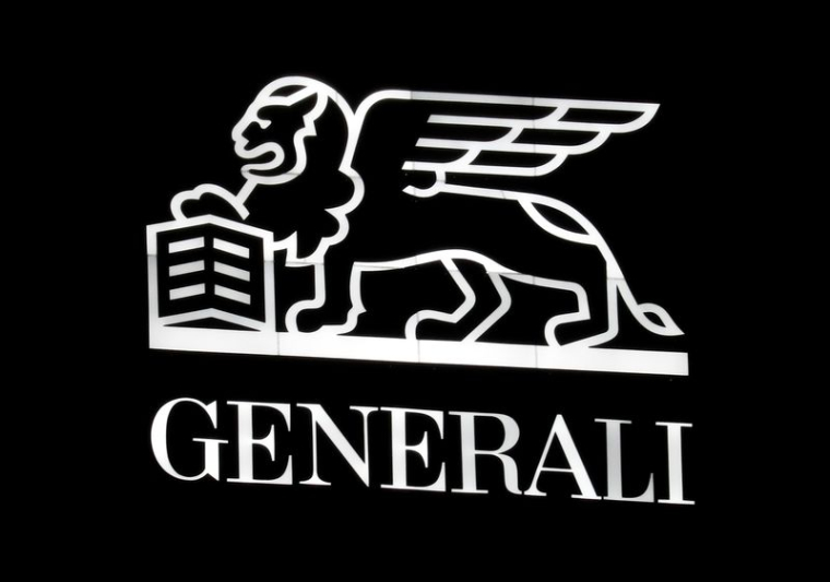 Logo de Generali au siège de l'entreprise dans le quartier CityLife de Milan