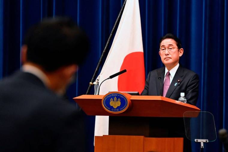 Conférence de presse du Premier ministre japonais Kishida à Tokyo