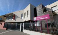 Vue du collège Arthur-Rimbaud, à Montpellier, le 4 avril 2024, devant lequel une élève de 13 ans a été agressée ( AFP / Pascal GUYOT )