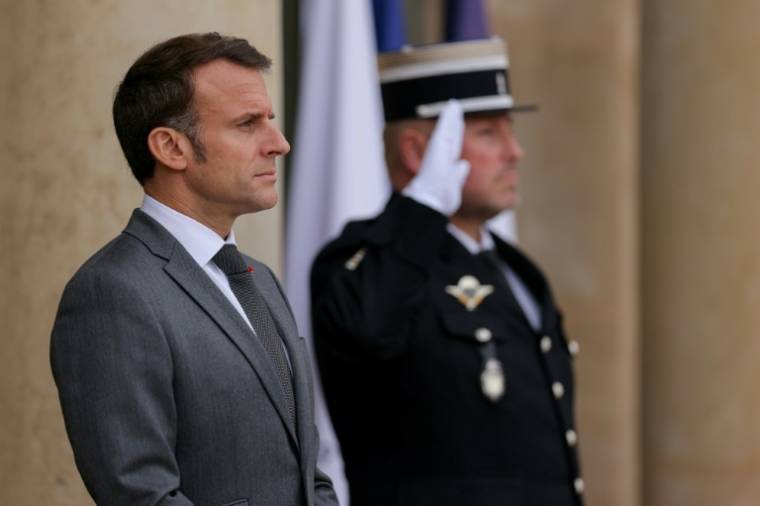 Emmanuel Macron à l'Elysee, le 2 mai 2024. ( AFP / Thomas SAMSON )