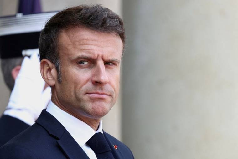 Le président français Emmanuel Macron au palais de l'Élysée
