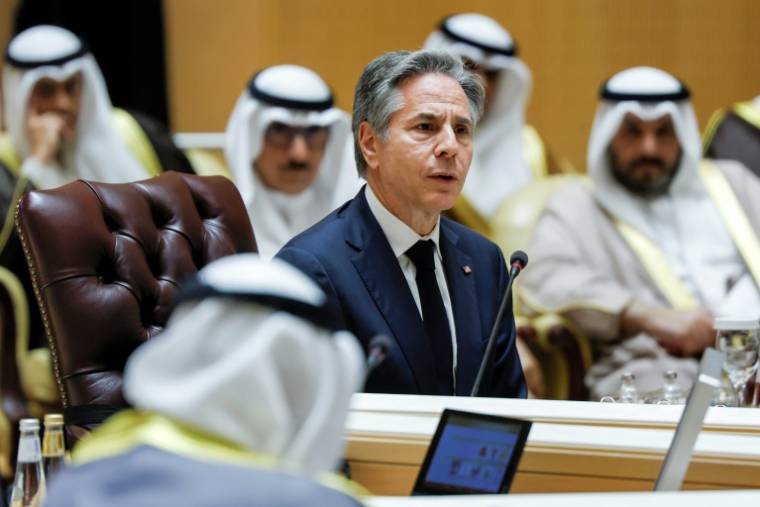 US Secretary of State Antony Blinken meeting Gulf Cooperation Council ministers in Riyadh ( POOL / EVELYN HOCKSTEIN )