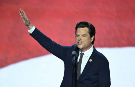 L'élu républicain à la Chambre des représentants américaine Matt Gaetz s'exprime à la convention de son parti à Milwaukee, aux Etats-Unis, le 17 juillet 2024 ( AFP / ANDREW CABALLERO-REYNOLDS )