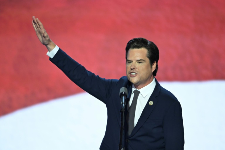 L'élu républicain à la Chambre des représentants américaine Matt Gaetz s'exprime à la convention de son parti à Milwaukee, aux Etats-Unis, le 17 juillet 2024 ( AFP / ANDREW CABALLERO-REYNOLDS )