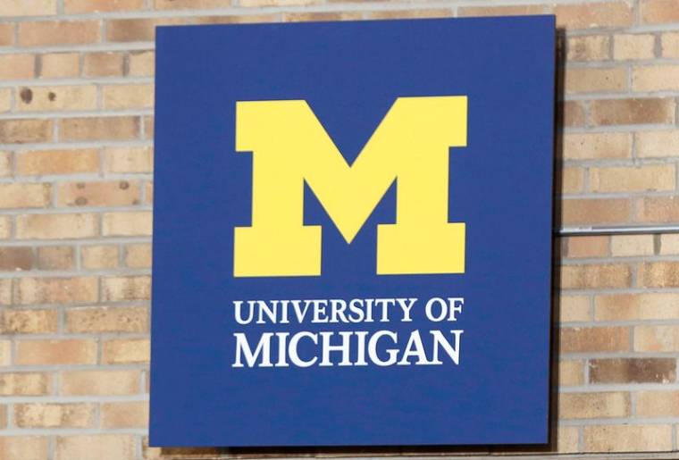 Photo d'archives : Le logo de l'Université du Michigan à Ann Arbor, Michigan