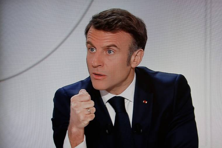 Emmanuel Macron à Paris, le 14 mars 2024. ( AFP / LUDOVIC MARIN )
