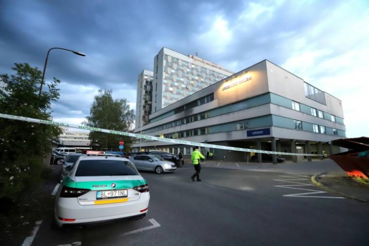 L'hôpital universitaire F. D. Roosevelt de Banska Bystrica, où le Premier ministre Robert Fico est opéré après avoir reçu de multiples coups de feu, le 15 mai 2024 en Slovaquie ( AFP / - )
