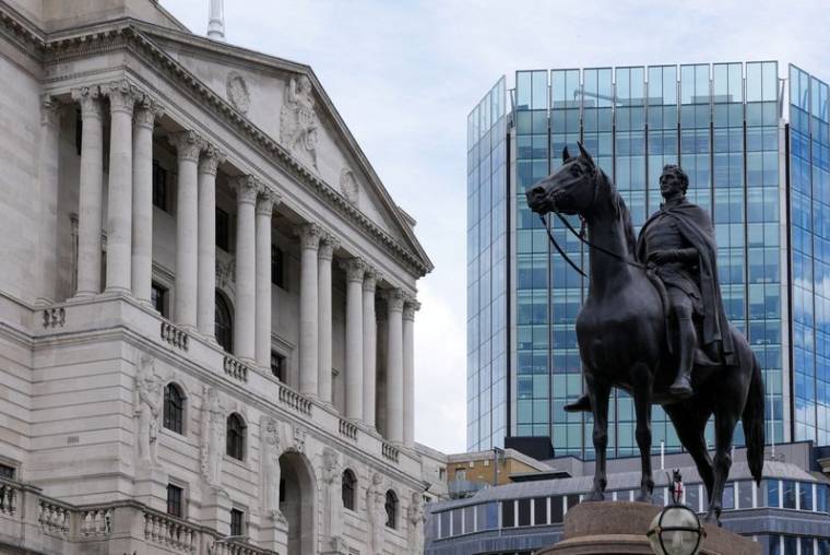 Vue du bâtiment de la Banque d'Angleterre à Londres