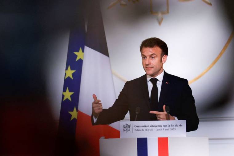 Le président français Emmanuel Macron s'exprime à l'Elysée