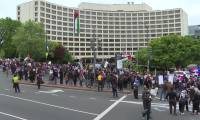 USA: Manifestation pro-palestinienne devant le dîner des correspondants de la Maison Blanche