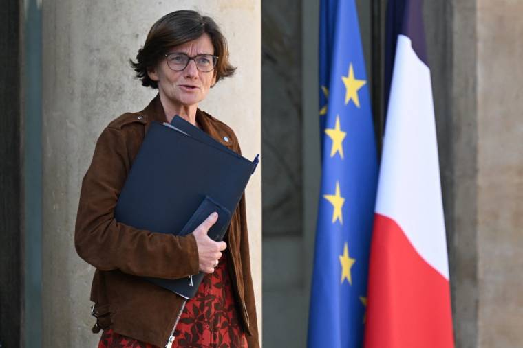 Agnès Firmin Le Bodo à Paris, le 19 avril 2023. ( AFP / BERTRAND GUAY )