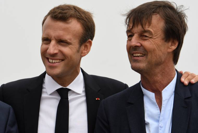 Emmanuel Macron et Nicolas Hulot, le 20 juin 2018. ( AFP / FRED TANNEAU )